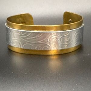 Brass Mixed Metals Bracelet Cuff, Aluminum, Handmade, NEW, Artisan